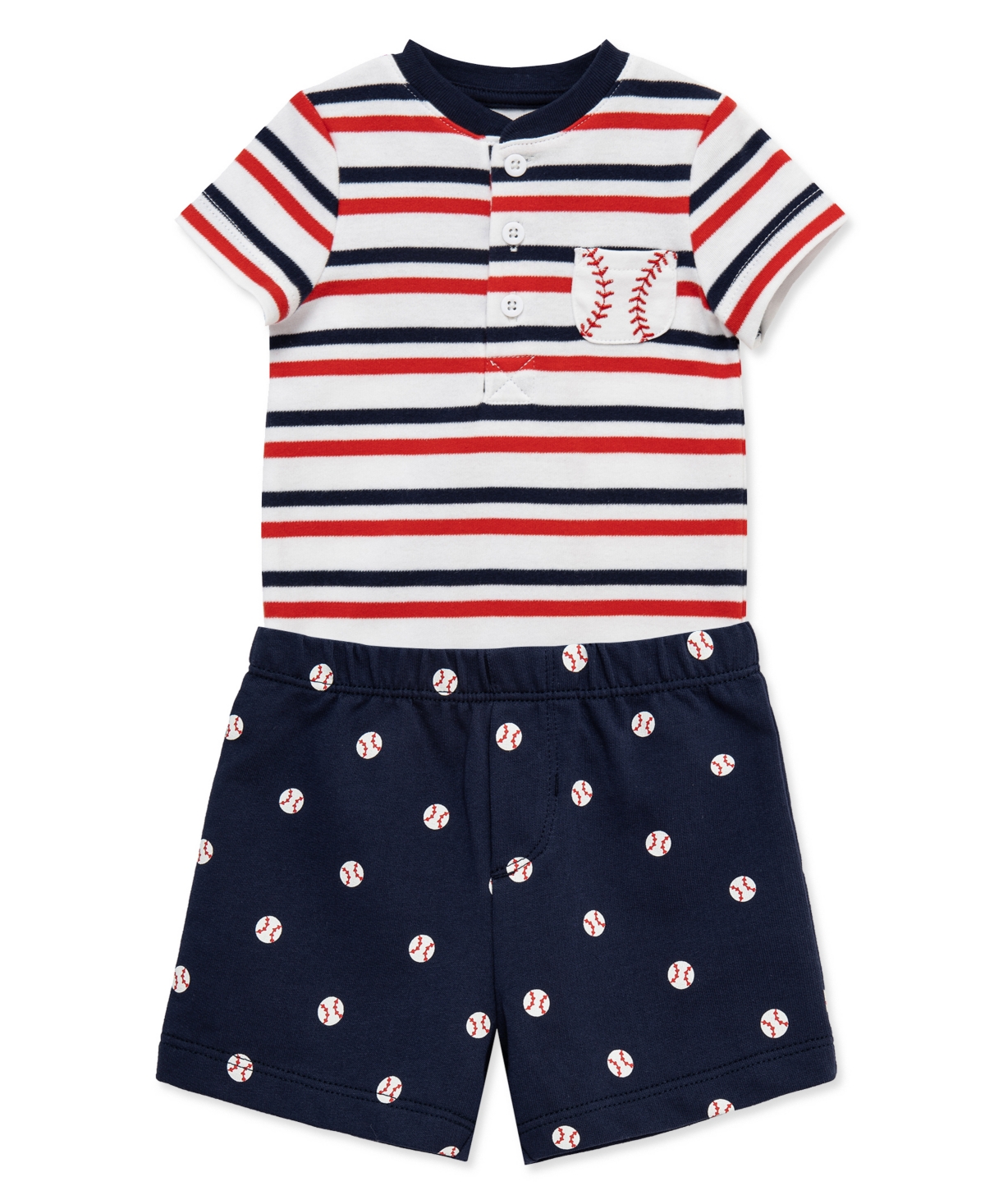 Little Me Baby Boys' Printed Short-Sleeve Bodysuit and Shorts, 2-Piece Set