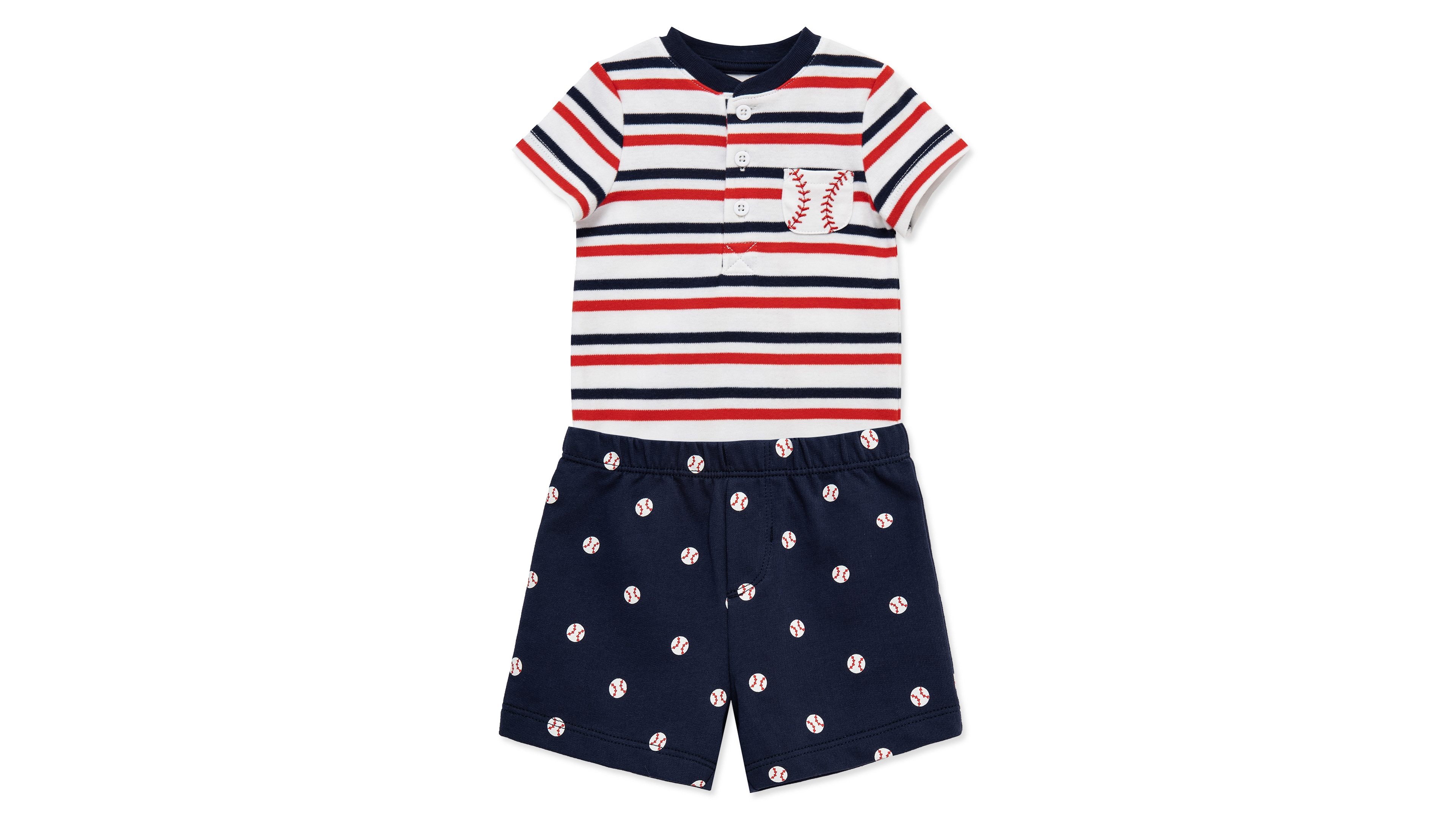 Little Me Baby Boys' Printed Short-Sleeve Bodysuit and Shorts, 2-Piece Set