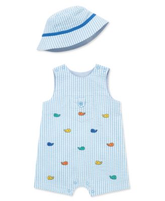 Baby Boys' Whale Details Sunsuit and Hat, 2-Piece Set