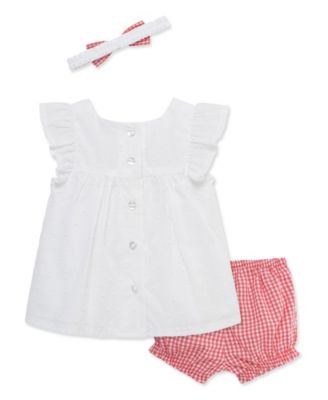 Baby Girls' Strawberry Print Top, Shorts and Headband, 3-Piece Set