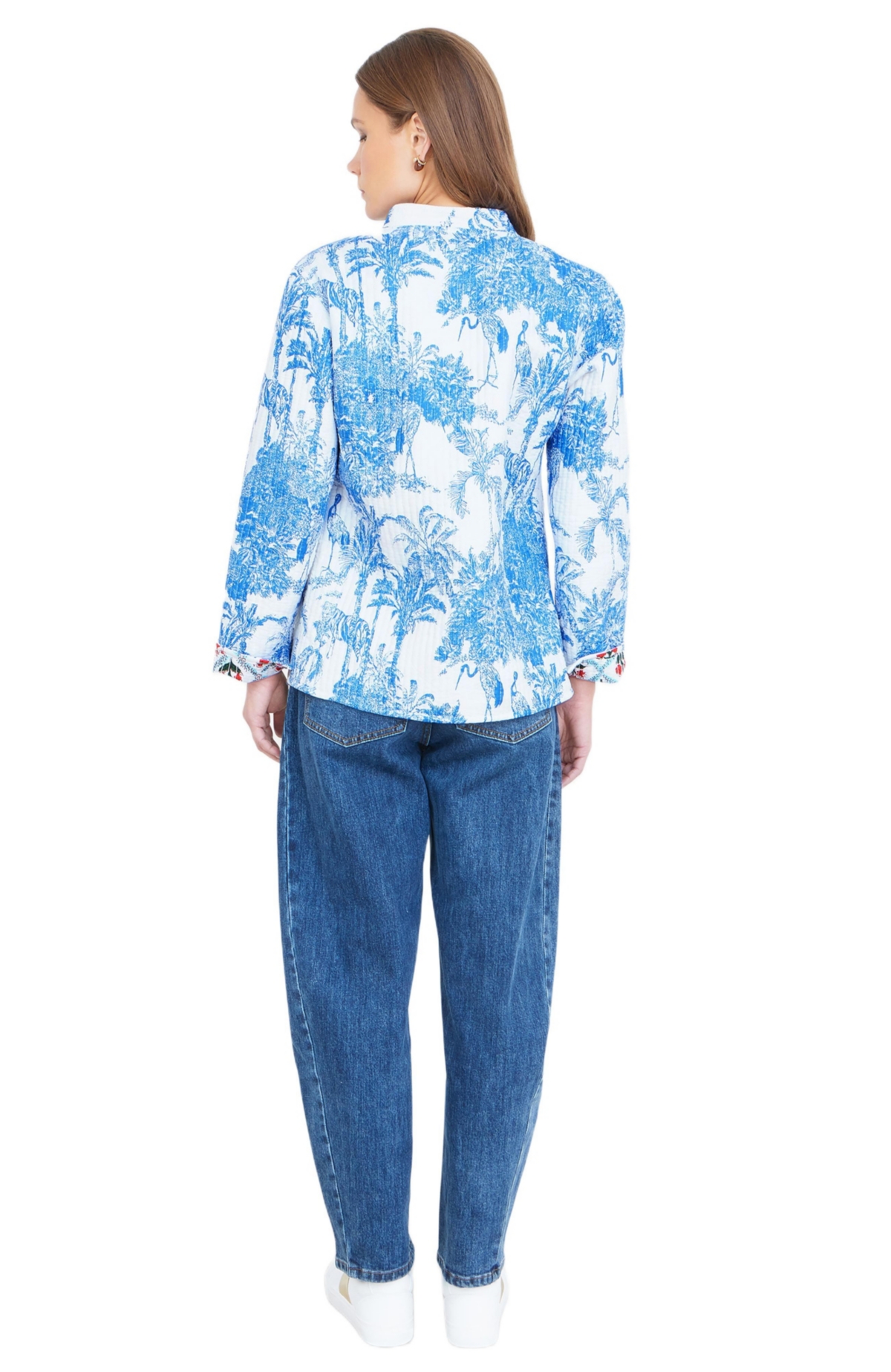 Yumi Women's Palm Reversible Cotton Quilted Jacket