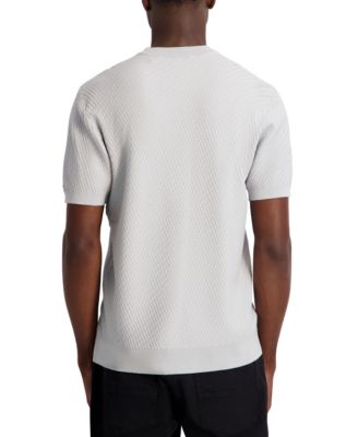 TEXTURED S/S FITTED CREWNECK