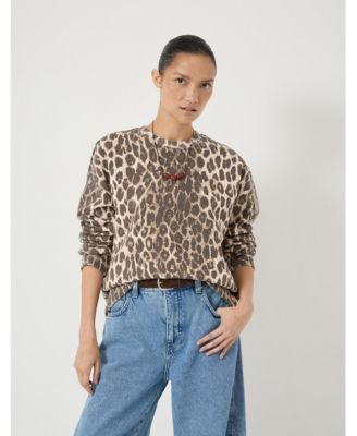 Women's Astra Leopard Print Cotton Sweatshirt