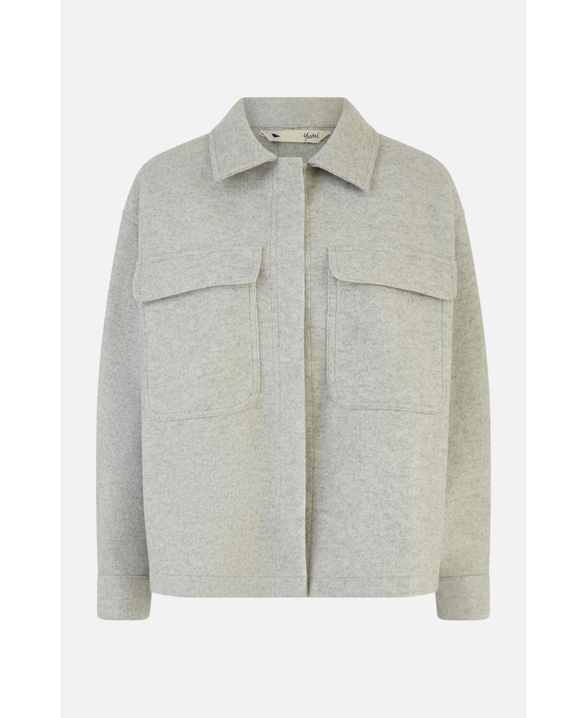 Yumi Women's Textured Finish Patch Pocket Shacket