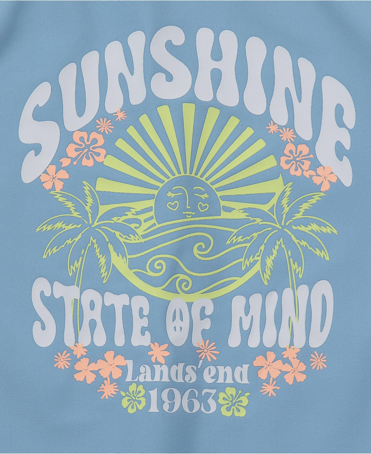 Lands' End Girls Chlorine Resistant Long Sleeve Rash Guard Boyshort 3 Piece Swimsuit Set