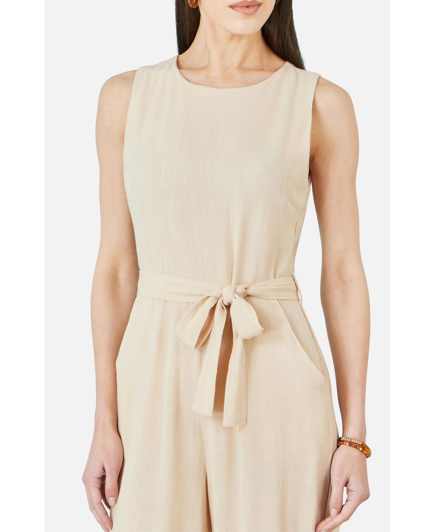 Женский комбинезон Yumi Viscose Culotte Jumpsuit, цвет: Натуральный — фото 8