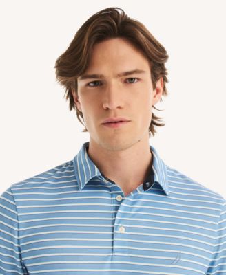 Men's Short-Sleeve Stripe Print Golf Polo Shirt