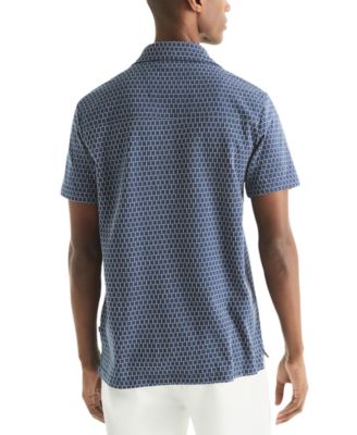 Men's Classic-Fit Brick Pattern Button-Front Short-Sleeve Shirt
