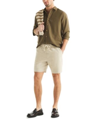 Men's Regular-Fit 7" Cotton Herringbone Shorts