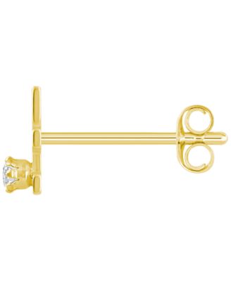 White Topaz Stud Earrings in 14k Yellow Gold (Also Available in 14k White Gold)