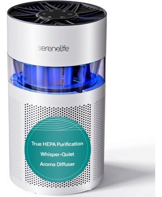 Portable Air Purifier, Small Air Cleaner with Aroma Box, Ambient Light, 2-Speed, Timer, Sleep Mode.