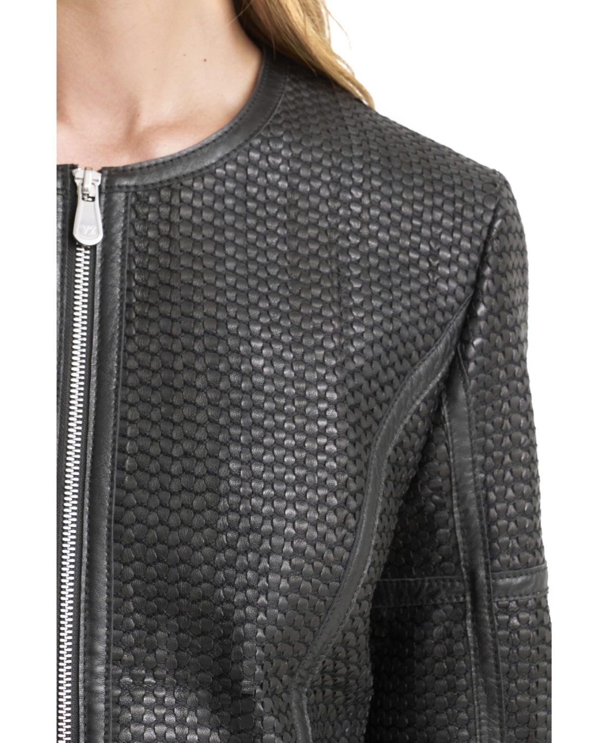 Velez Women's Woven Leather Jacket