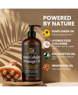 Anti-Cellulite Massage Roller & Firming Body Massage Oil Bundle With Collagen & Stem Cell Cellulite roller for thighs & glutes Bundle