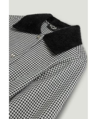 Women's Corset-Back Checked Sculpted Shirt