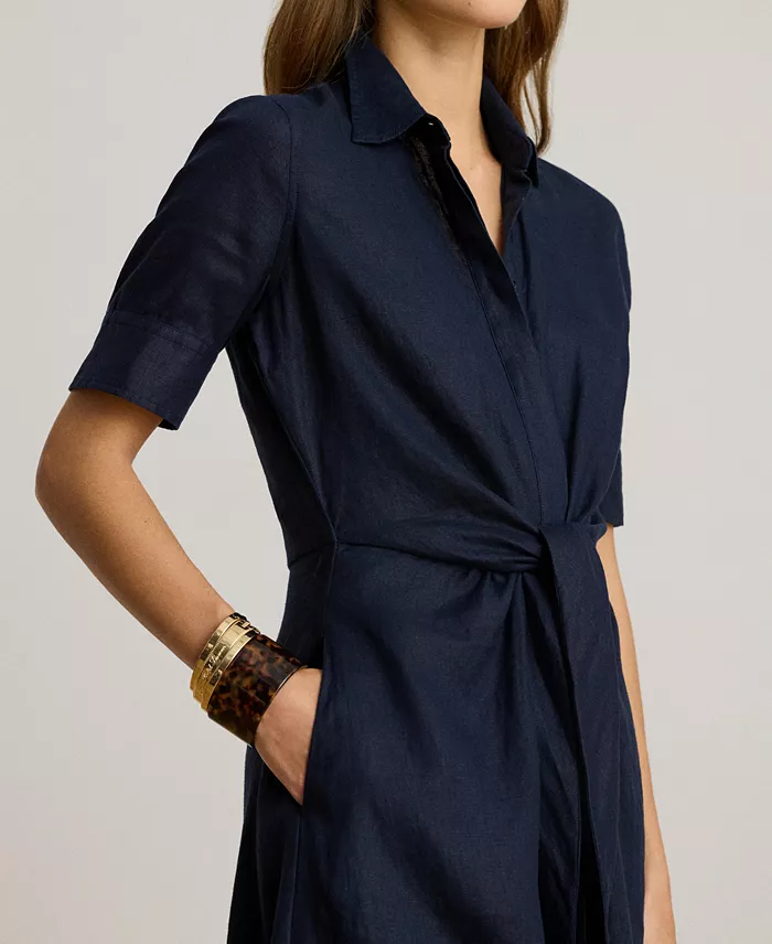 Women's Linen Shirtdress - thumbnail 8