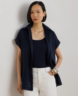 Women's Dolman-Sleeve Point Collar Shirt