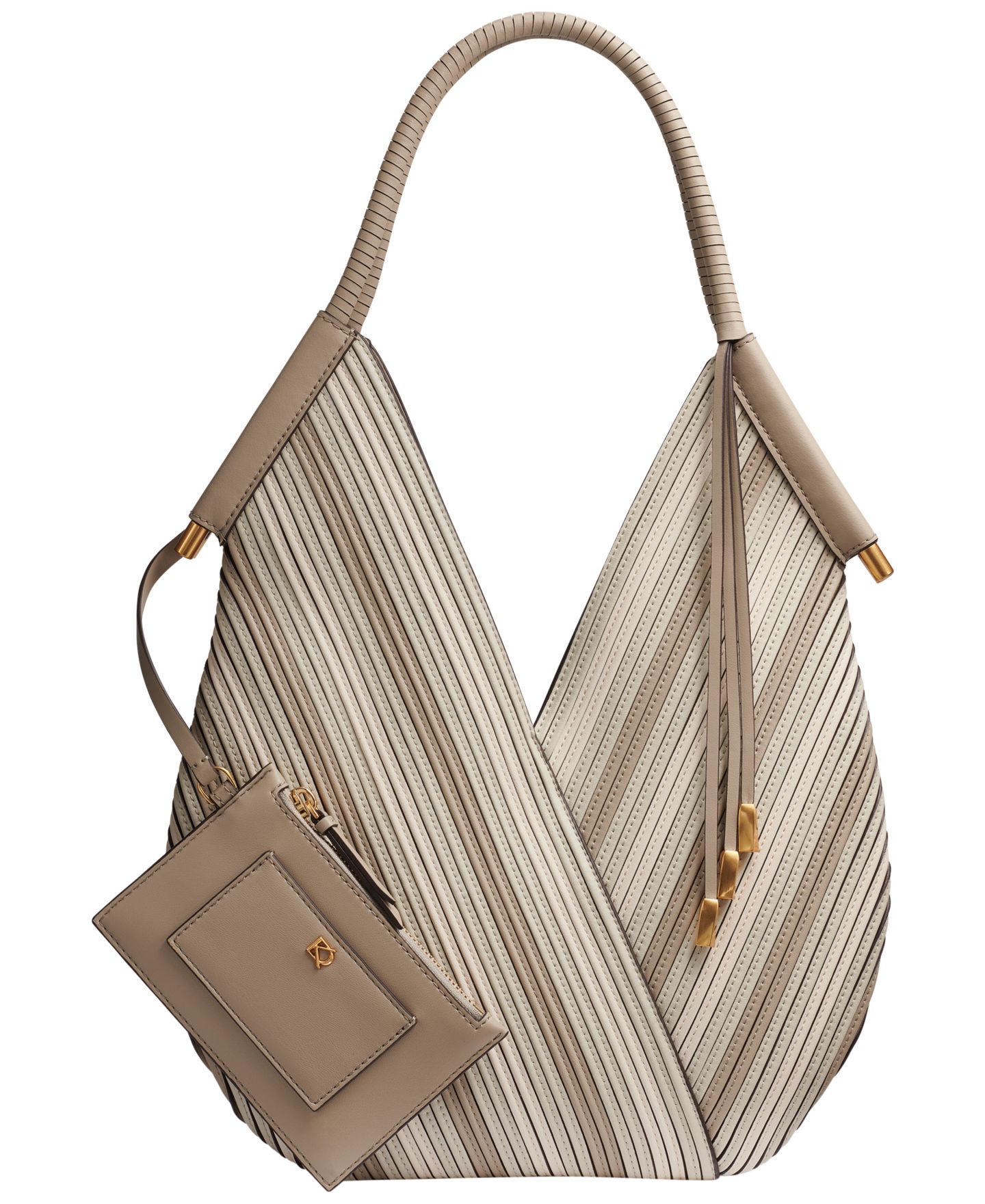 Женская сумка Donna Karan New York Baldwin Chevron Large Shoulder, цвет: Нейтральный разноцветный — фото 1