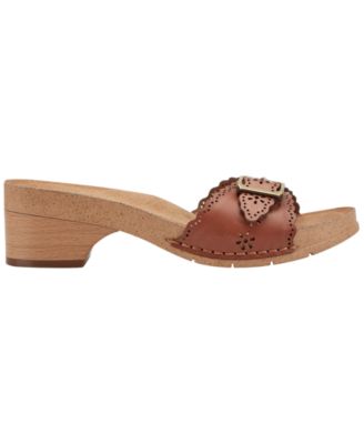 Women's Haisly Leather Buckle Band Block Heel Sandals