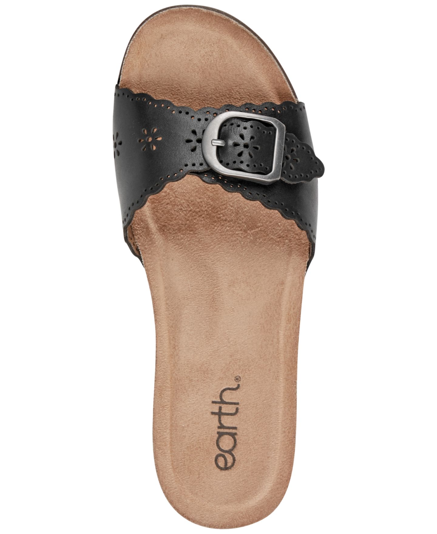 Женские сандалии Earth Haisly Leather Buckle Band Block Heel, цвет: Чёрный кожаный — фото 4