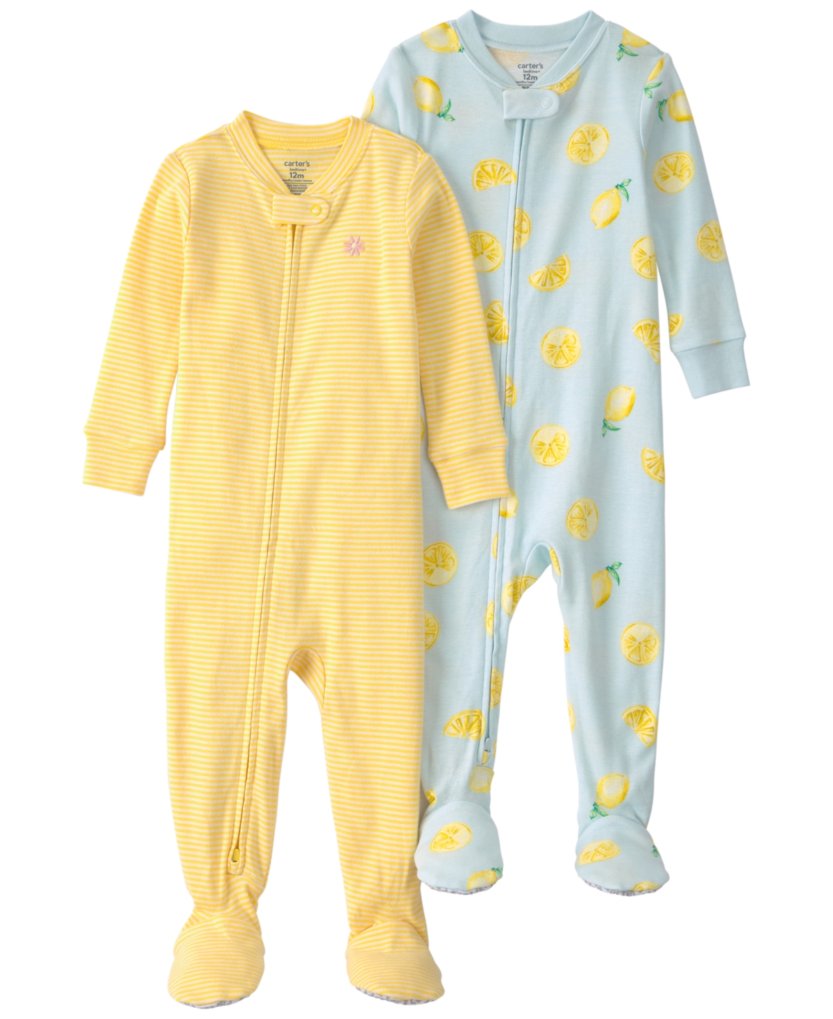 Carter's Baby Girls' Long-Sleeve One-Piece Pajama Set, 2-Pack