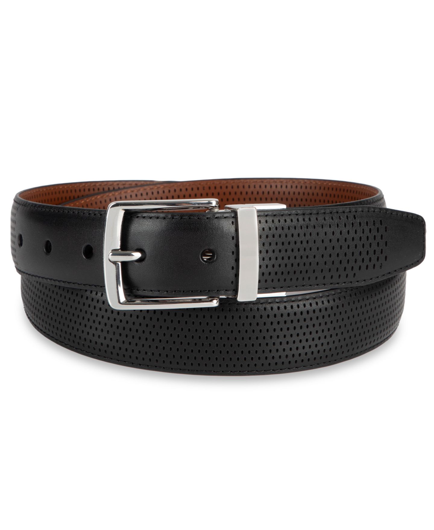 Мужской ремень Cole Haan Reversible Leather Belt, цвет: Чёрный / Рыжевато-коричневый — фото 1