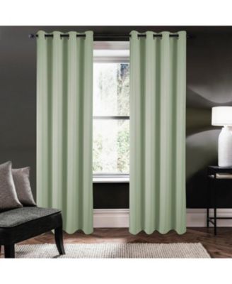 100% Polyester 250 GSM Riley 100% Blackout Grommet Panel 54" x 45" Sage