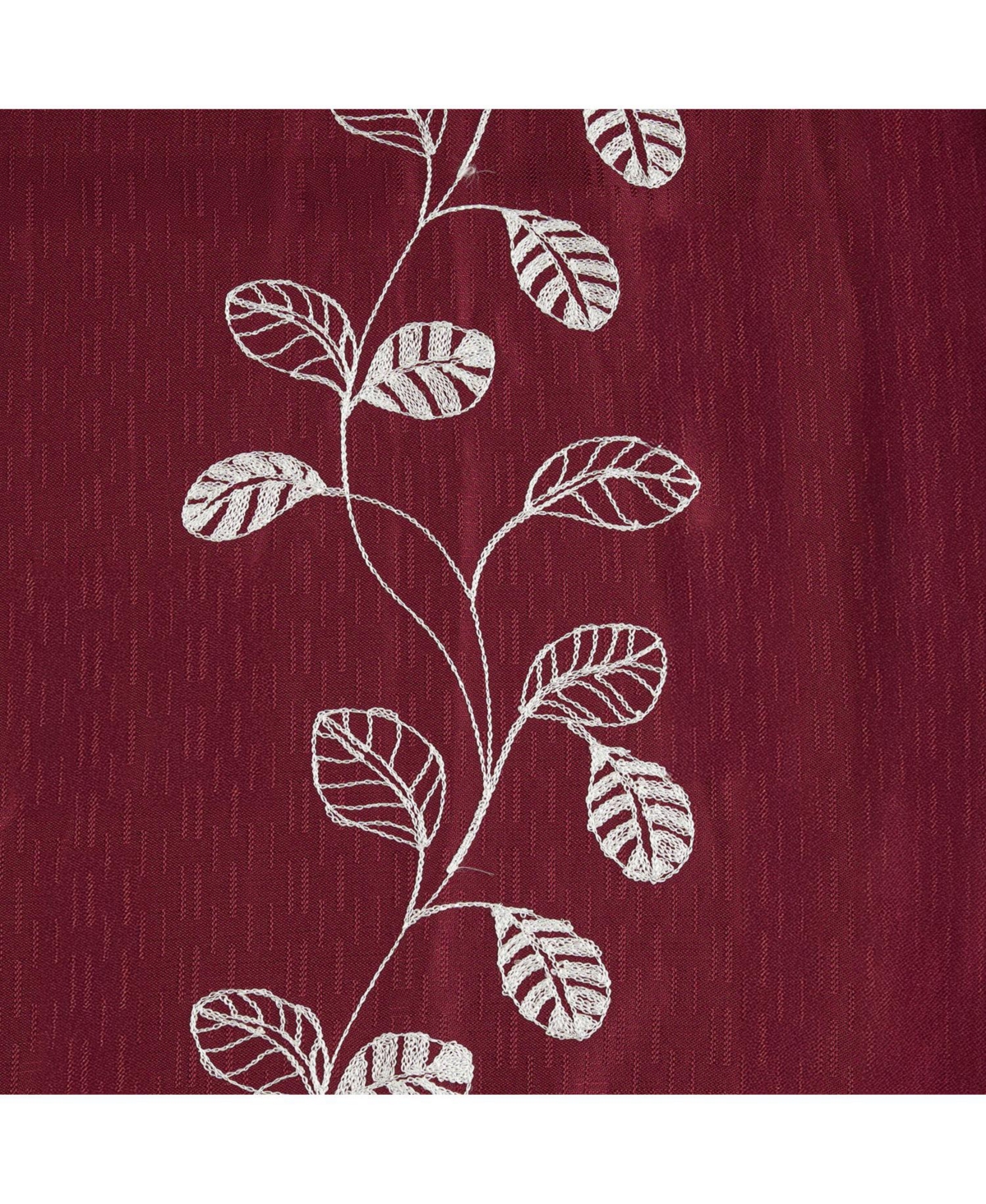 Rt Designers Collection 100% Polyester 140 Gsm Reed Embroidered Grommet Curtain Panel 54" x 90" Burgundy