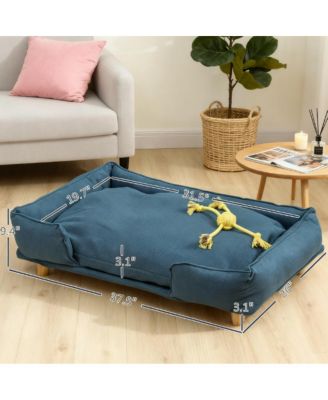 Modern Pet Couch with Wood Legs and Cushion for Large Dogs