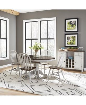 Carolina Crossing 5 Piece Pedestal Table Set