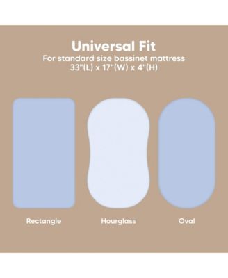 Bassinet Sheet for Baby Girls, Boys, 2-Pack Isla Fitted Bassinet Sheets, Bassinet Mattress Sheets