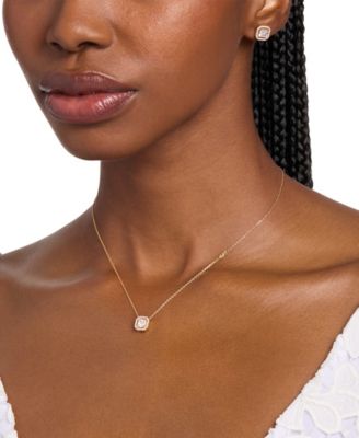 14K Gold Plated Asscher Cut Pendant Necklaces