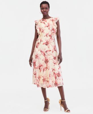 Women's Ruffle Sleeveless Midi Dress