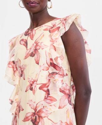 Women's Ruffle Sleeveless Midi Dress