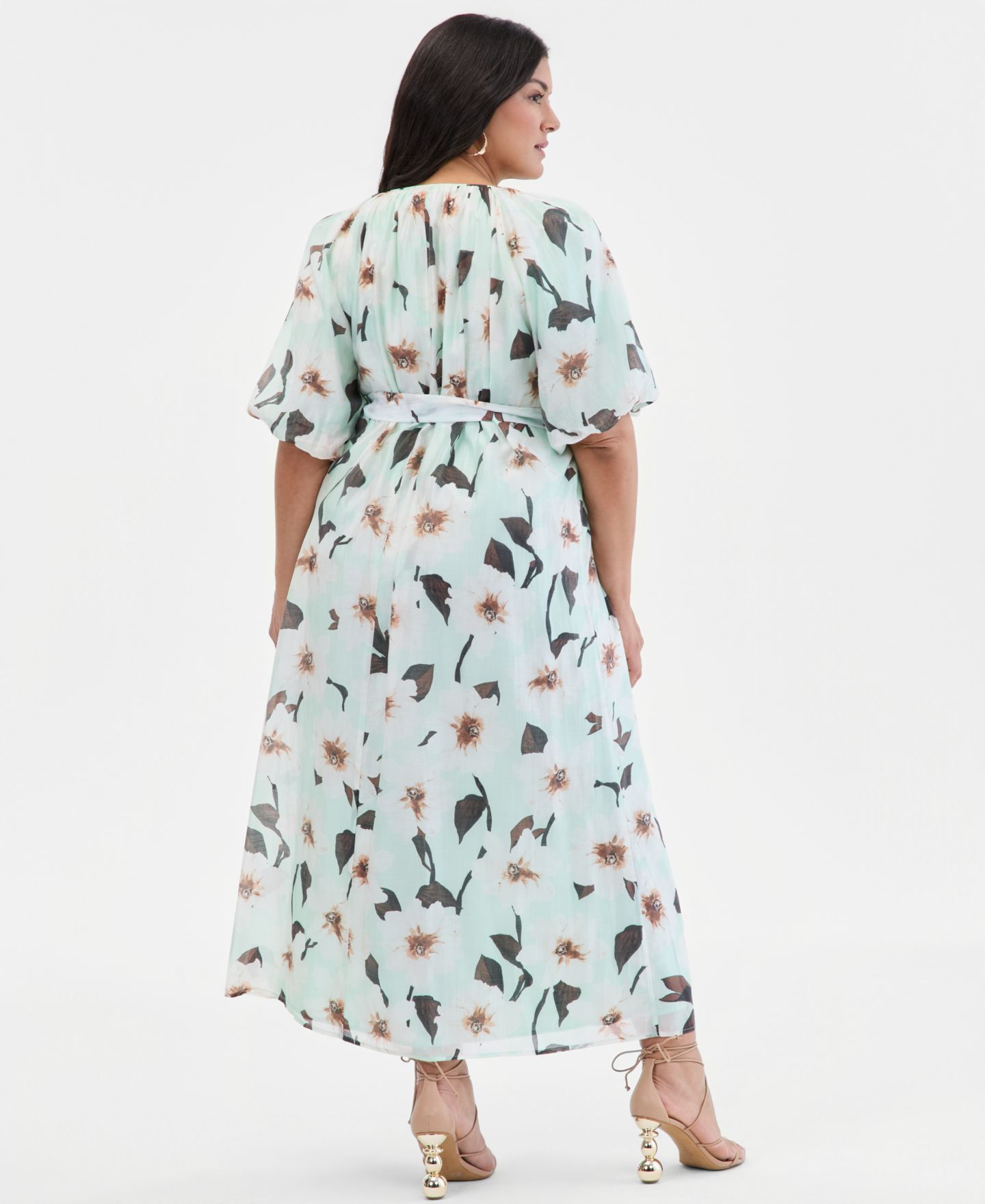 Женское платье I.N.C. International Concepts Plus Size Puffed-Sleeve Maxi, цвет: Kari Garden — фото 5