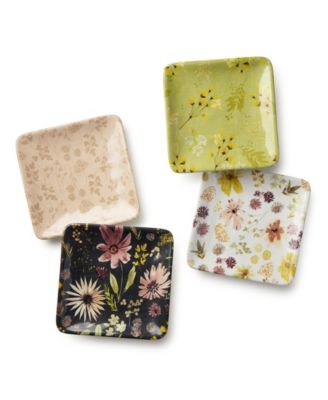 Wildflowers Canape Plates, Set of 4