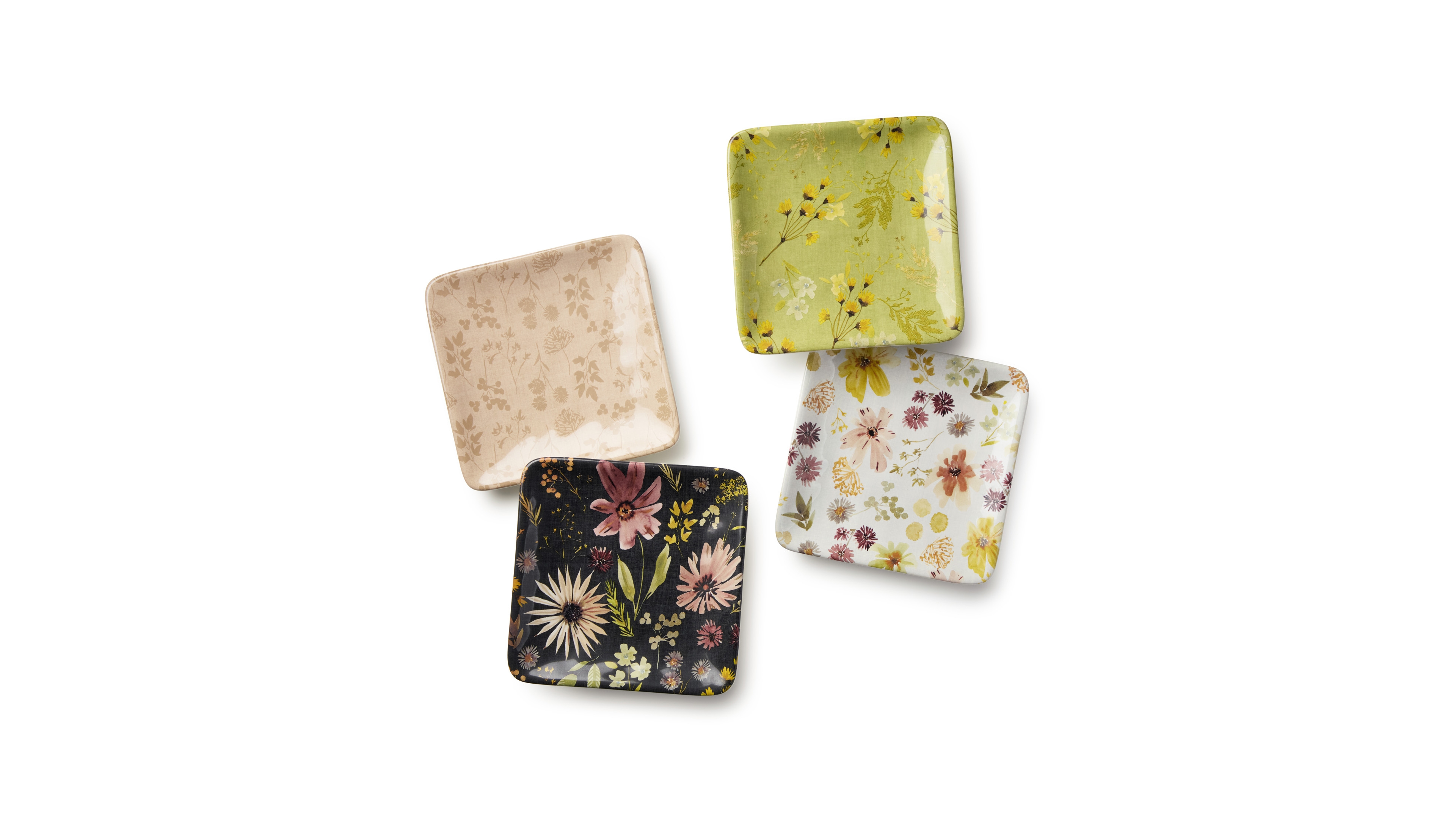 Certified International Wildflowers Canape Plates, Set of 4
