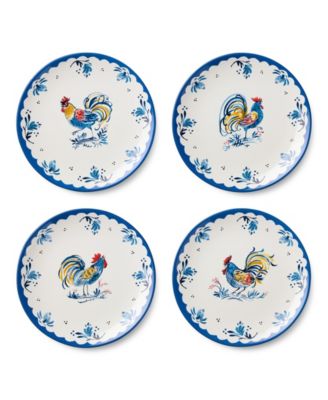 French Rooster Dinner Plates, Set of 4