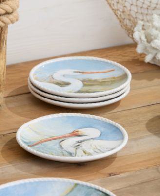 Coastal Birds Dinner Plates, Set of 4