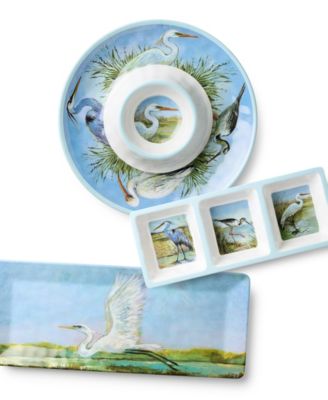 Coastal Birds Melamine 3-Pc. Hostess Set