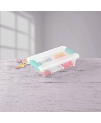 Small File Clip Box Clear Storage Containers w/ Lid (Open Box)(6 Pack)