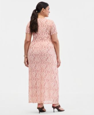 Plus Size Side-Ruched Maxi Dress