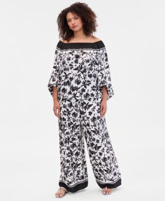 Plus Size Off-The-Shoulder Bubble-Sleeve Top