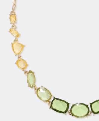 Stationed Stone Statement Necklace, 16" + 3" extender