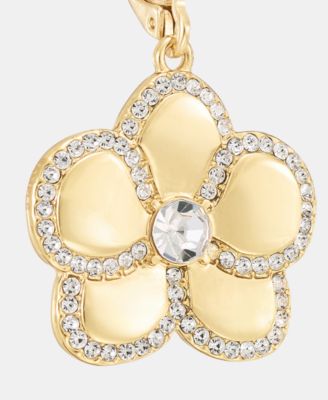 Gold-Tone Pav&eacute; Orchid Drop Earrings