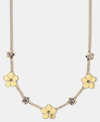 Gold-Tone Yellow Flower Frontal Necklace