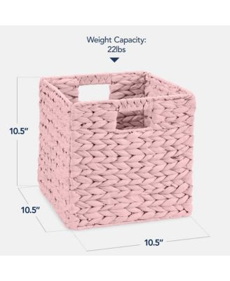 10.5x10.5in Hyacinth Storage Baskets, Set of 5 Multipurpose Collapsible Organizers
