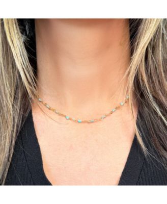 Enamel Heart Link Necklace 14K Gold-Plated Sterling Silver