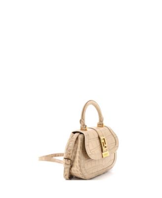 Mini Greca Goddess Top Handle Bag Embossed Leather