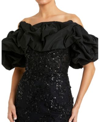 Women's Applique Off The Shoulder Mermaid Gown