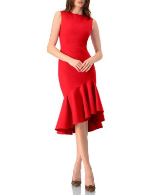 Women's Solid Mermaid Midi Dress